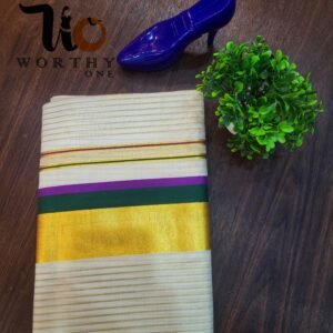 premium category set saree green & violet border